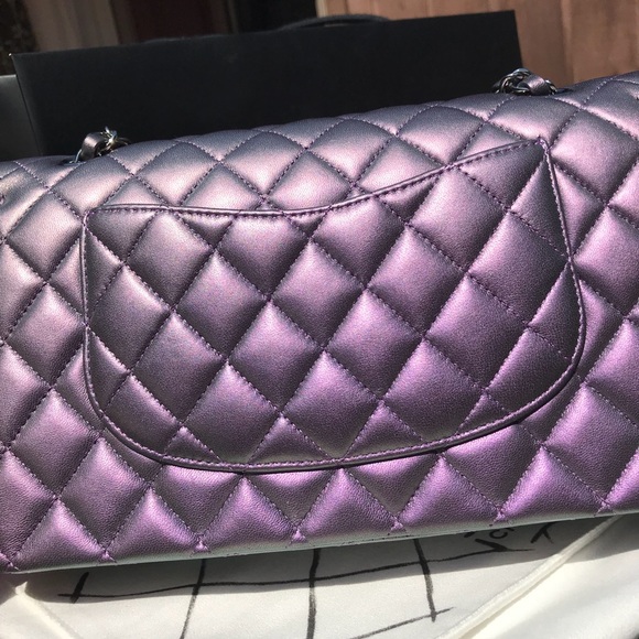 ❌SOLD❌ Chanel Metallic Purple Iridescent Flap - Picture 6 of 8
